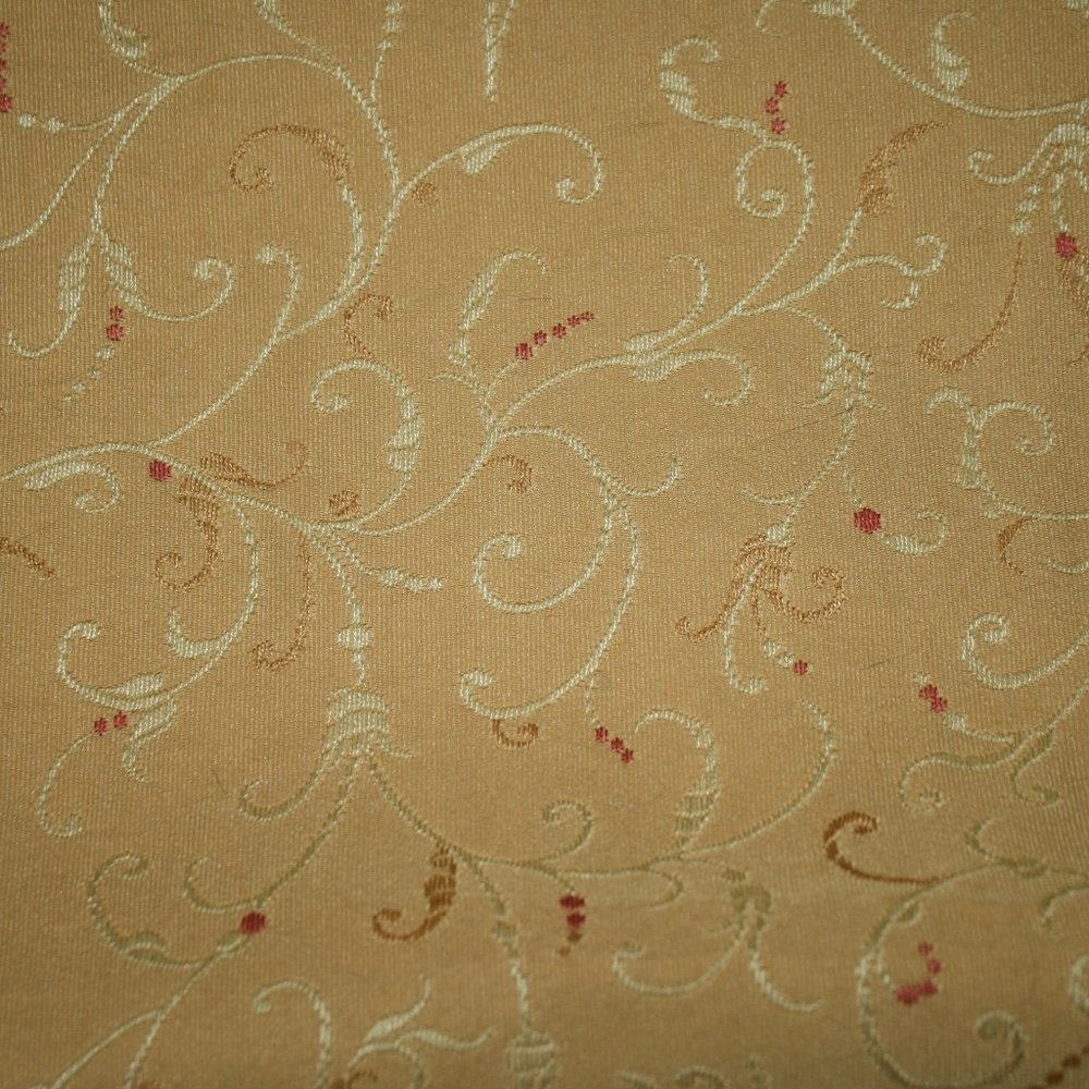 FABRIC - #1251 - Home Decor - Swirl Golden Embroidered Woven - 58 x 37